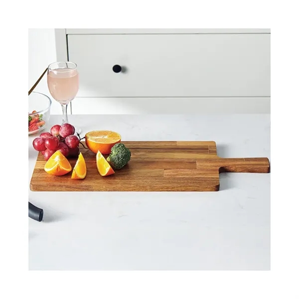 Acacia wood cutting board with handle plus laser engraving on 1... from ASI 37218 Athena Promo (tm)