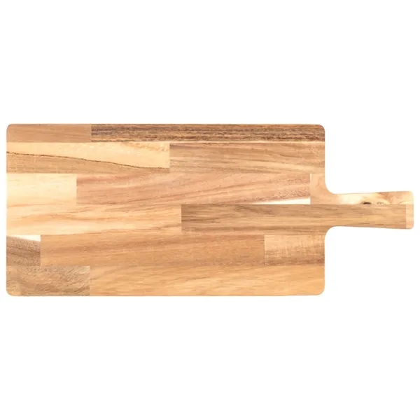 Acacia wood cutting board with handle plus laser engraving on 1... from ASI 37218 Athena Promo (tm)