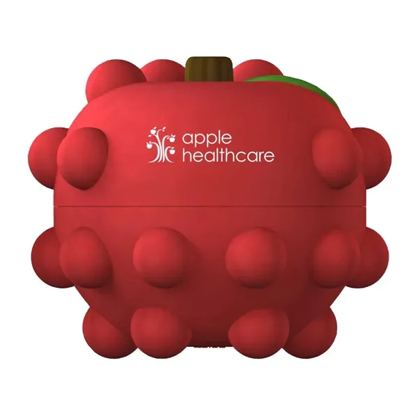 Apple shaped silicone fidget ball with push-pop, dimpled surface.... from ASI 63549 Jornik Manufacturing Corp