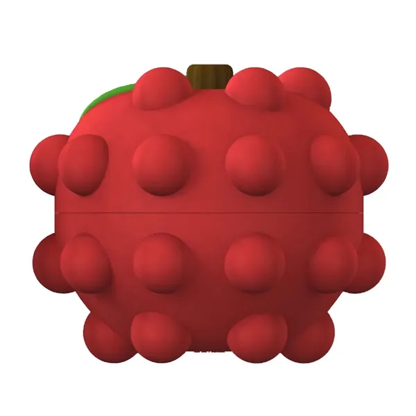 Apple shaped silicone fidget ball with push-pop, dimpled surface.... from ASI 63549 Jornik Manufacturing Corp