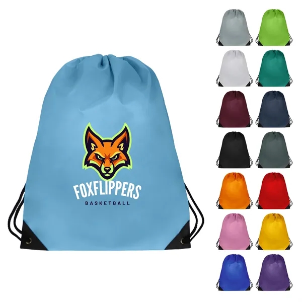 14.5" x 18" 210 Denier polyester drawstring backpack in assorted colors... from ASI 37980 Bagworld