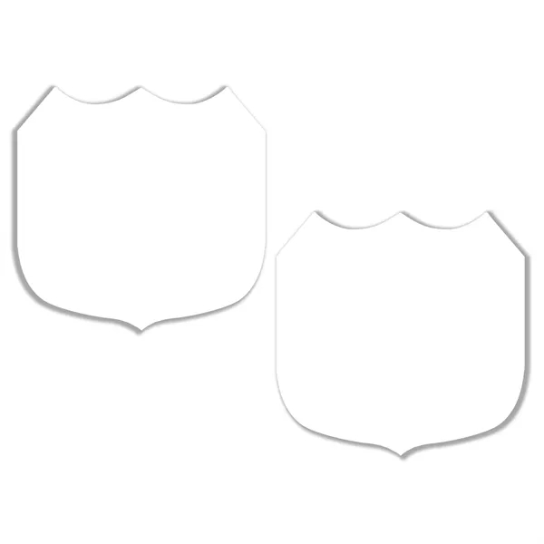 Shield shape stickless hand fan printed on 16 point coated board... from ASI 93520 Ventura Inc