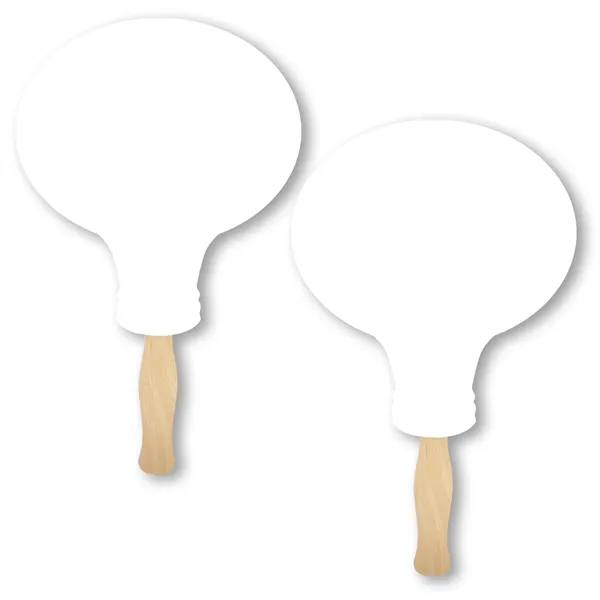 Sandwich Style Light bulb shape hand fan with wood handle.... from ASI 93520 Ventura Inc