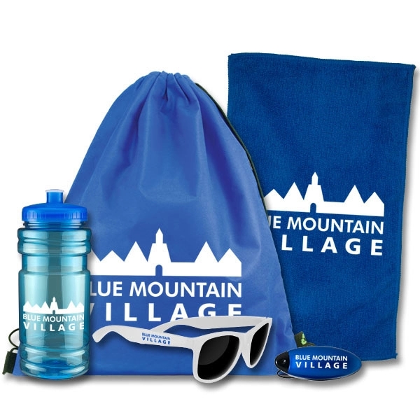 Sport bottle, rally towel, sunglasses and visor clip inside a drawstring... from ASI 43051 CPS / Keystone CPS CPS/Keystone