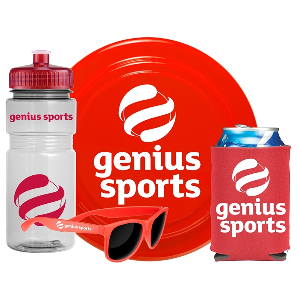 9" flyer, 20 oz. sports bottle, sunglasses and folding foam can... from ASI 43051 CPS / Keystone CPS CPS/Keystone