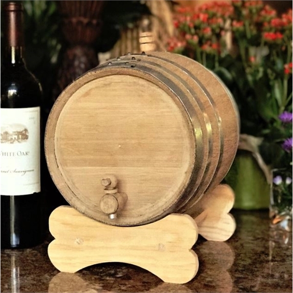 5 liter oak wood barrel with steel hoops, stand, spigot, bung... from ASI 92531 Unique Custom Products / UCP