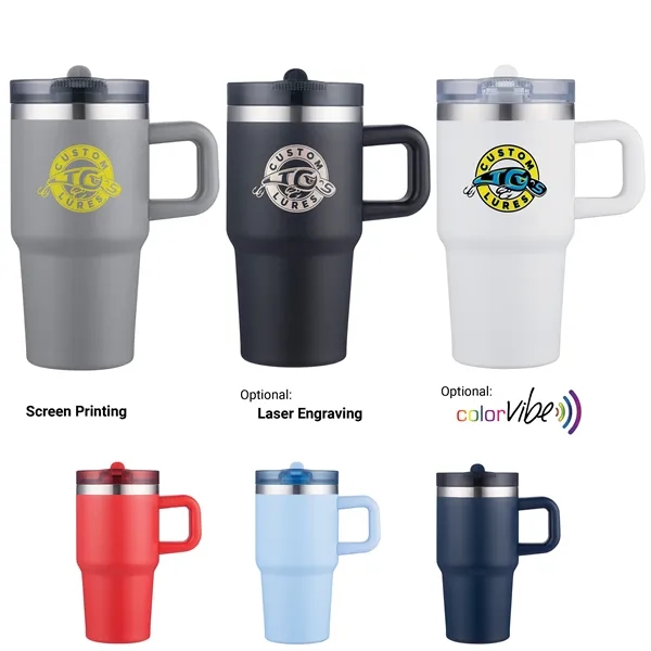20oz vacuum mug with lid and straw built for daily travel.... from ASI 99030 Zipline / Zipline Zipline®