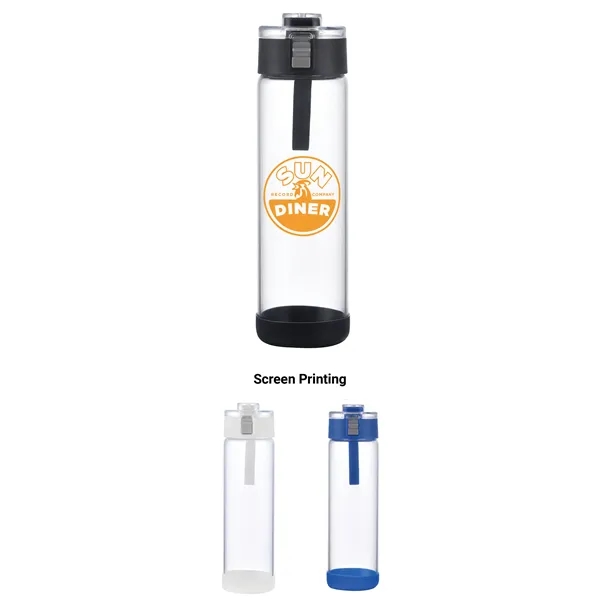 22 oz glass bottle with locking lid and silicone base.... from ASI 99030 Zipline / Zipline Zipline®
