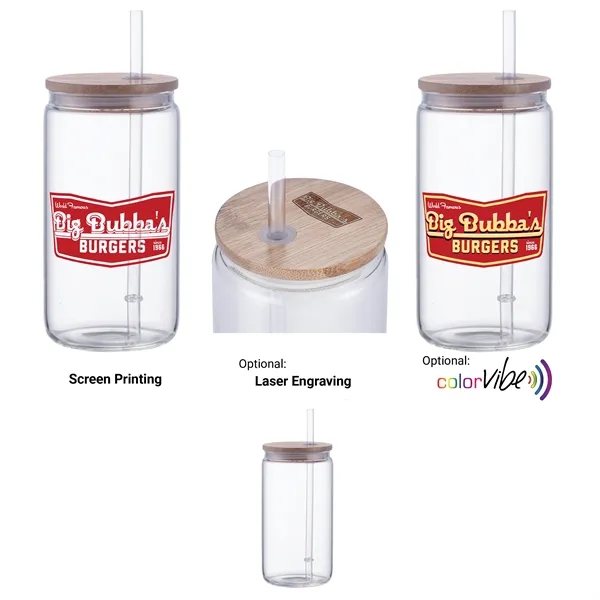 18 oz can glass with bamboo lid and straw.... from ASI 99030 Zipline / Zipline Zipline®