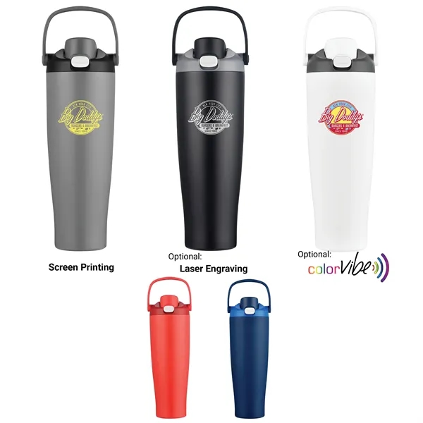 40 oz insulated tumbler with handle and straw.... from ASI 99030 Zipline / Zipline Zipline®