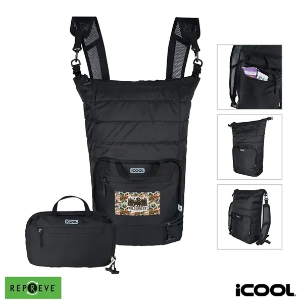 iCOOL® Rockvale Repreve® Packable Puffer 24-Can Backpack ...... from ASI 67866 Logomark/Valumark