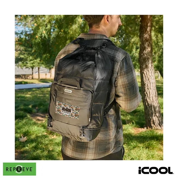 iCOOL® Rockvale Repreve® Packable Puffer 24-Can Backpack ...... from ASI 67866 Logomark/Valumark