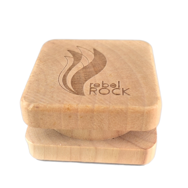 2" square Herb Grinder made from wood and stainless steel... from ASI 72657 Active Life Promo / Apres Ski Ingrain Promo