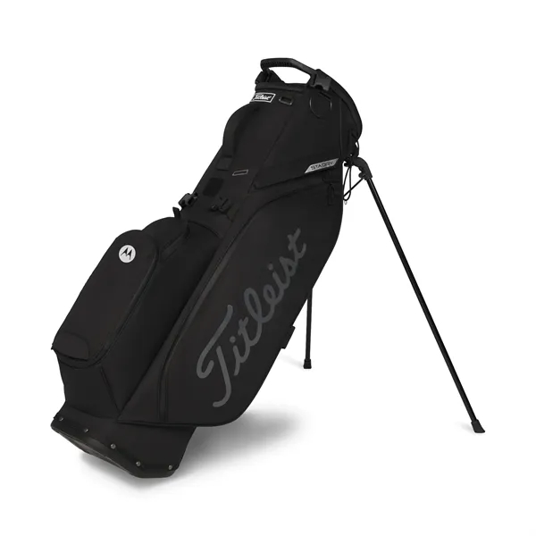 Golf bag stand with waterproof performance, apparel pocket, double strap, and... from ASI 57653 Gold Bond