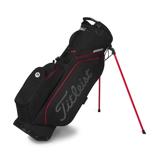 Golf bag stand with waterproof performance, apparel pocket, double strap, and... from ASI 57653 Gold Bond
