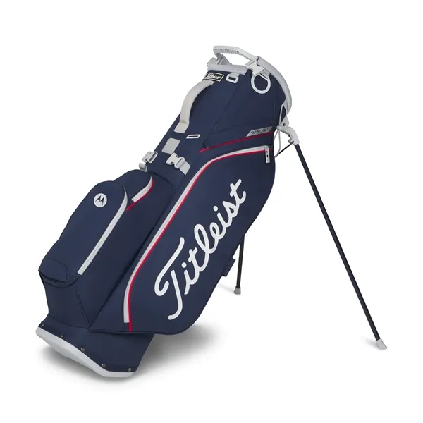 Golf bag stand with waterproof performance, apparel pocket, double strap, and... from ASI 57653 Gold Bond