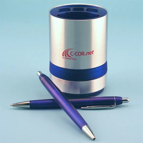 Desk caddy with pen & hidden storage compartment.... from ASI 88156 Solid Dimensions Inc