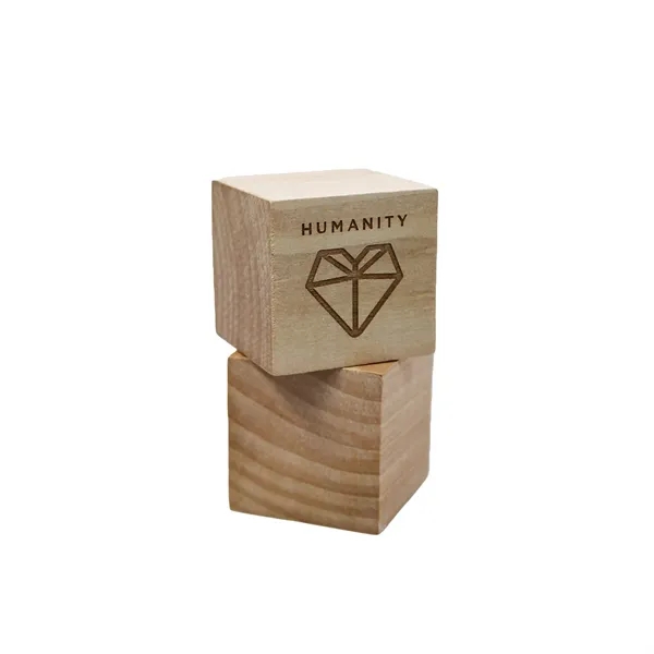 Wood message cube 1.75" with velveteen pouch.... from ASI 88156 Solid Dimensions Inc / Solid Dimensions Line
