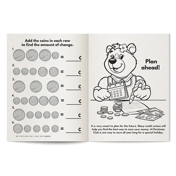 A Trip to the Credit Union coloring and activity book.... from ASI 45815 Coloring Book Solutions / Coloring Book Solutions™