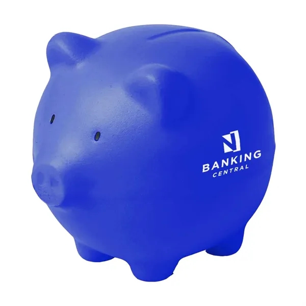 Piggy bank shaped stress reliever made of squeezable PU foam.... from ASI 63549 Jornik Manufacturing Corp