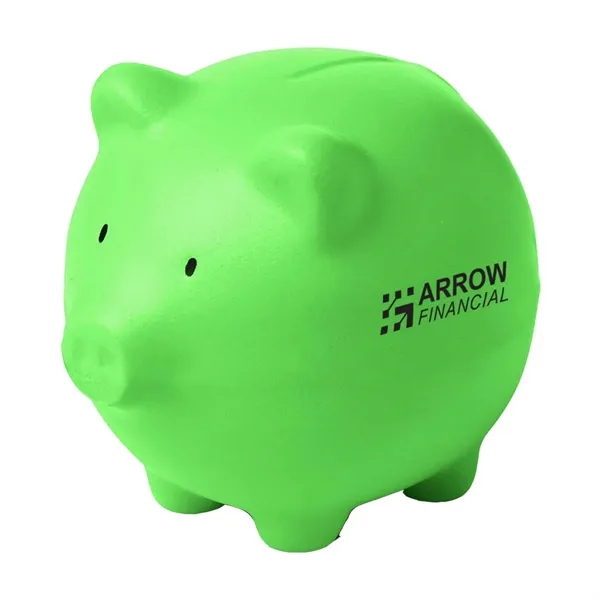 Piggy bank shaped stress reliever made of squeezable PU foam.... from ASI 63549 Jornik Manufacturing Corp