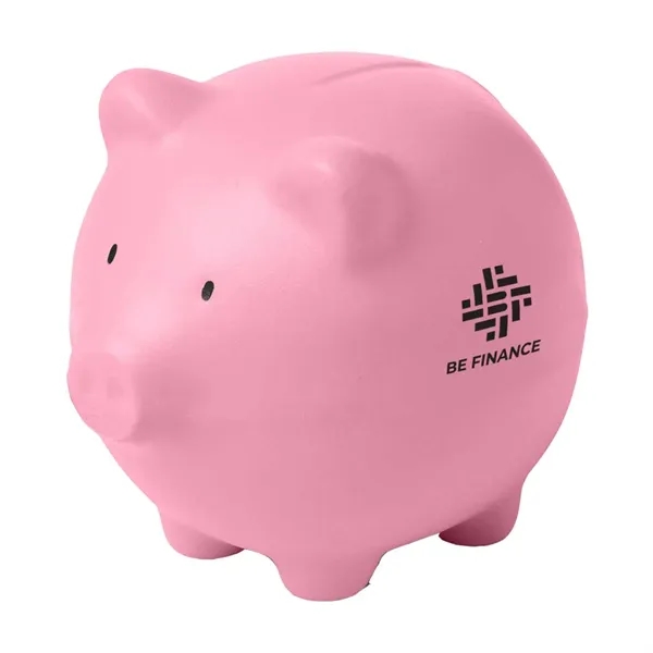 Piggy bank shaped stress reliever made of squeezable PU foam.... from ASI 63549 Jornik Manufacturing Corp