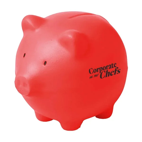 Piggy bank shaped stress reliever made of squeezable PU foam.... from ASI 63549 Jornik Manufacturing Corp