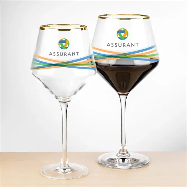 The Tucson Gold Rim Burgundy VividPrint™ Wine Glass showcases a generous,... from ASI 84592 St Regis Group