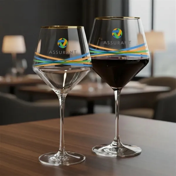 The Tucson Gold Rim Burgundy VividPrint™ Wine Glass showcases a generous,... from ASI 84592 St Regis Group