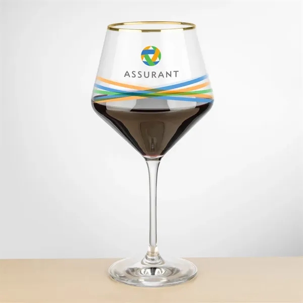 The Tucson Gold Rim Burgundy VividPrint™ Wine Glass showcases a generous,... from ASI 84592 St Regis Group