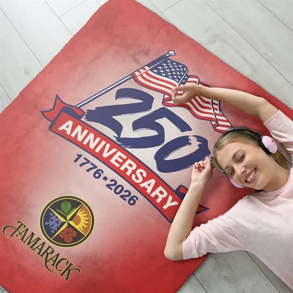 Patriotic Recycled Plush Blanket... from ASI 30208 A P Specialties / AP Specialties