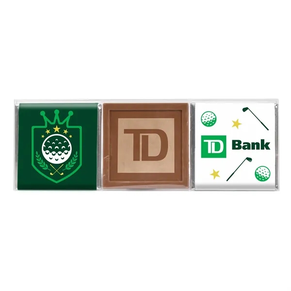 Item #SQEBA3-G-E Golf - Square Bar- 3 Pack with Etched Bar in Acetate Box