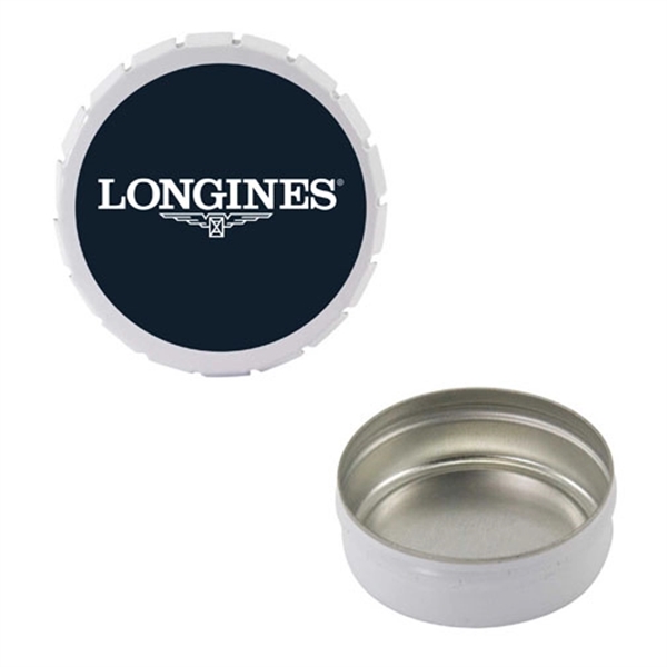 Large snap-top tin sold empty or with your choice of filler... from ASI 61125 Hit Promotional Products