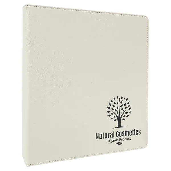 10.5" x 11.5" x 1.5" White PU leatherette 3-ring binder.... from ASI 74601 Calico