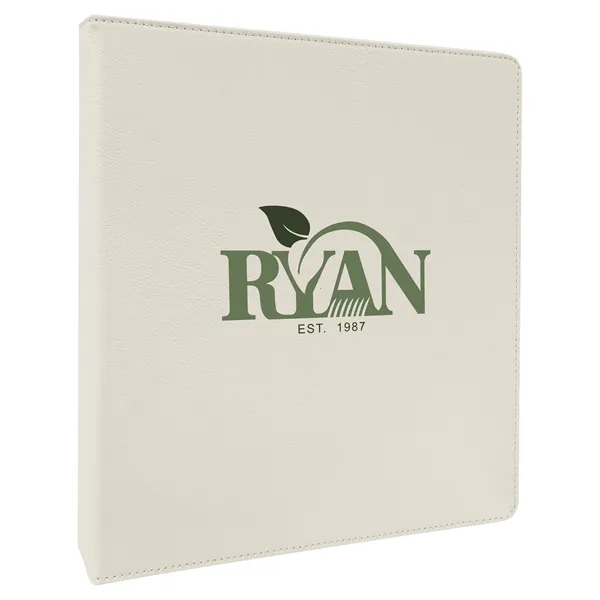 10.5" x 11.5" x 1.5" White PU leatherette 3-ring binder.... from ASI 74601 Calico
