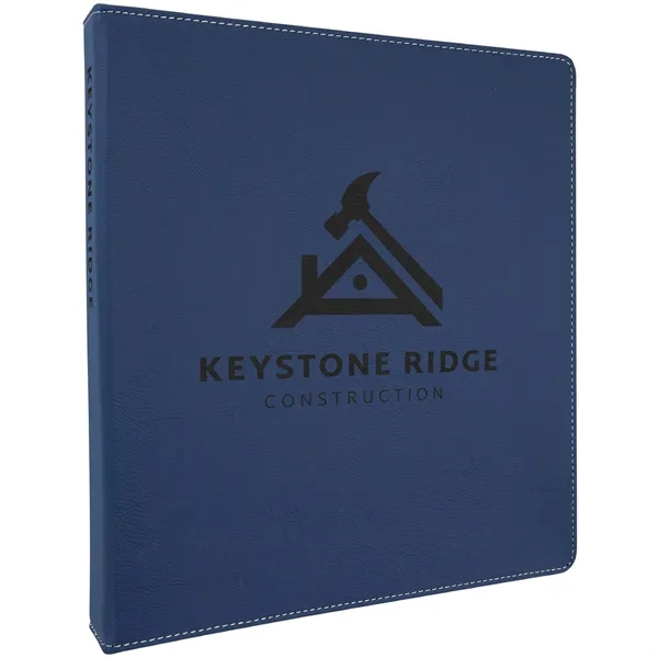 10.5" x 11.5" x 1.5" blue and silver PU leatherette 3-ring... from ASI 74601 Calico