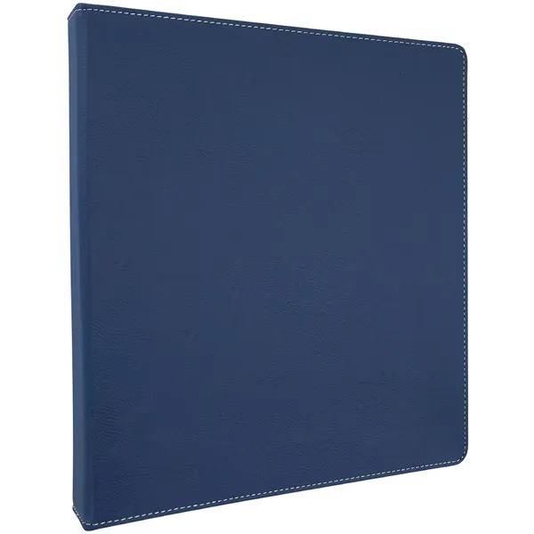 10.5" x 11.5" x 1.5" blue and silver PU leatherette 3-ring... from ASI 74601 Calico