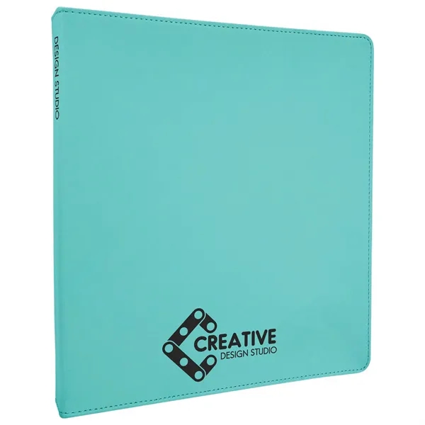 10.5" x 11.5" x 1.5" teal PU leatherette 3-ring binder.... from ASI 74601 Calico