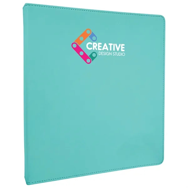 10.5" x 11.5" x 1.5" teal PU leatherette 3-ring binder.... from ASI 74601 Calico