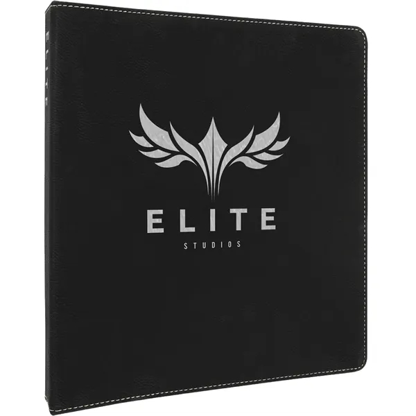 10.5" x 11.5" x 1.5" black and silver PU leatherette 3-ring... from ASI 74601 Calico