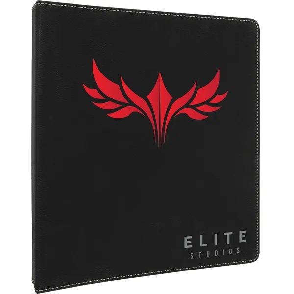 10.5" x 11.5" x 1.5" black and silver PU leatherette 3-ring... from ASI 74601 Calico