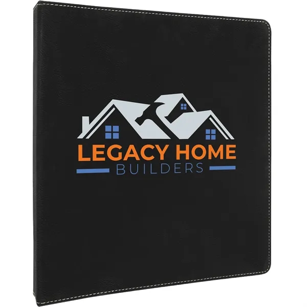 10.5" x 11.5" x 1.5" black/gold PU leatherette 3-ring binder.... from ASI 74601 Calico