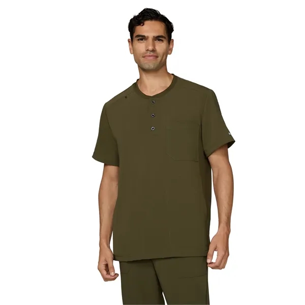 koi - Next Gen - Men's Three-Pocket Henley Neck Scrub Top... from ASI 86018 Scrub Authority