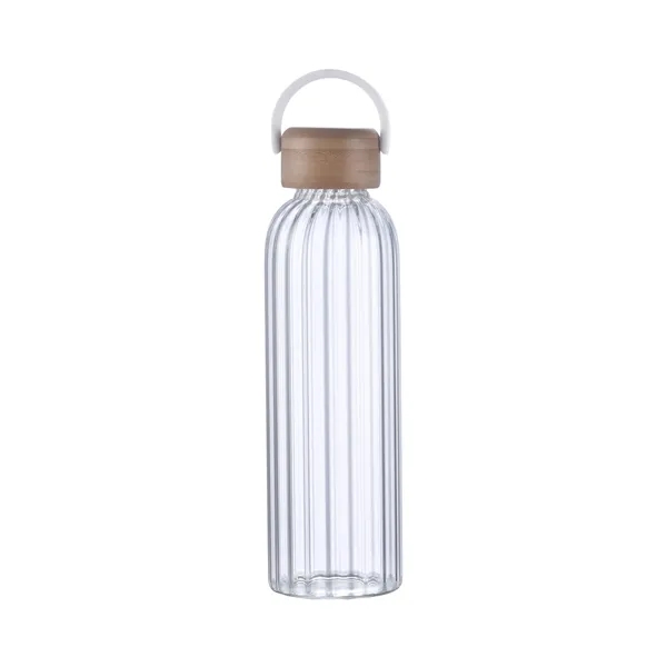 21 oz glass bottle with bamboo lid and stripe.... from ASI 99030 Zipline / Zipline Zipline®