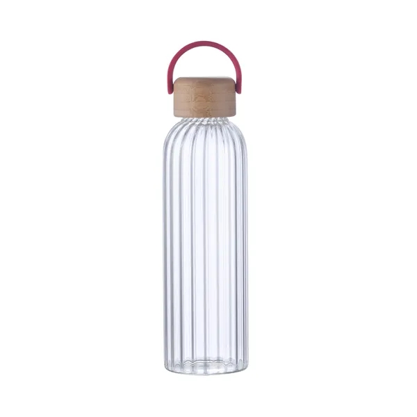 21 oz glass bottle with bamboo lid and stripe.... from ASI 99030 Zipline / Zipline Zipline®