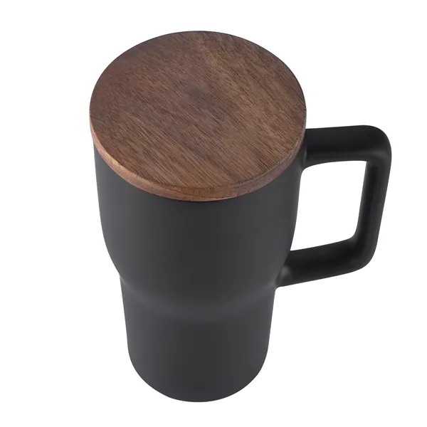 18 oz ceramic mug with sleek wooden lid.... from ASI 99030 Zipline / Zipline Zipline®