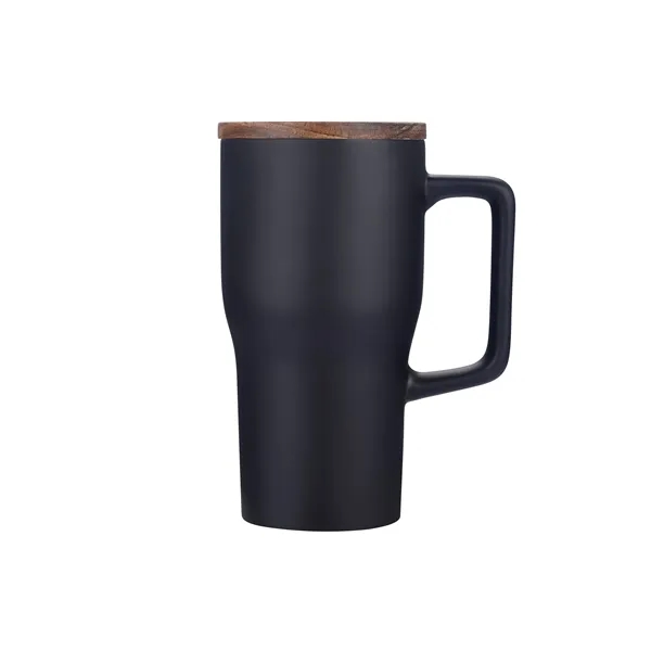 18 oz ceramic mug with sleek wooden lid.... from ASI 99030 Zipline / Zipline Zipline®