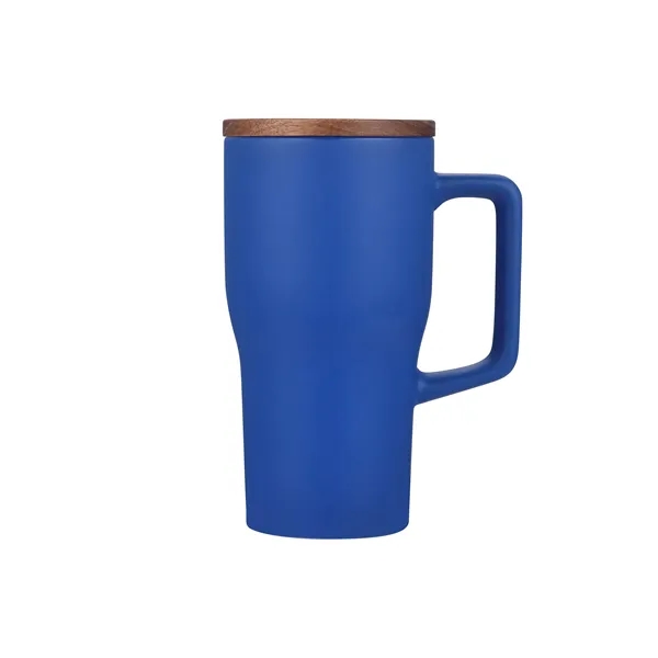 18 oz ceramic mug with sleek wooden lid.... from ASI 99030 Zipline / Zipline Zipline®