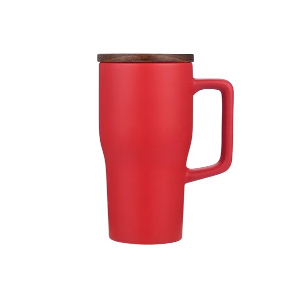 18 oz ceramic mug with sleek wooden lid.... from ASI 99030 Zipline / Zipline Zipline®