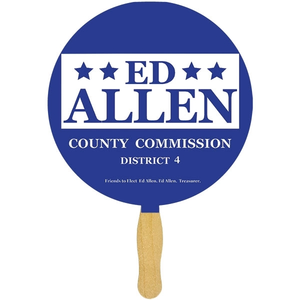 White sandwiched hand fan made of 12-point board stock with a... from ASI 43051 CPS / Keystone CPS CPS/Keystone